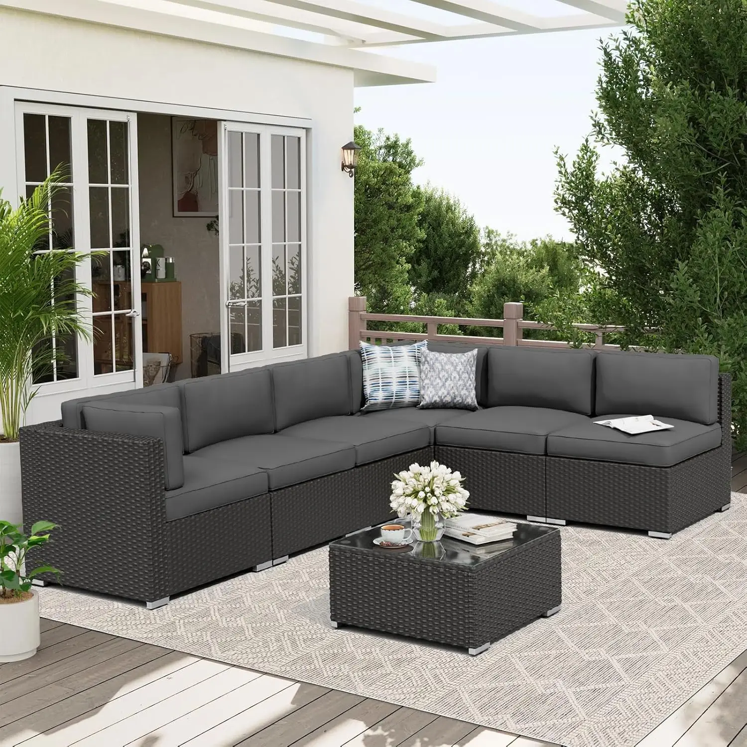 Rattan outdoor sofa set for commercial wholesale outdoor furniture supply